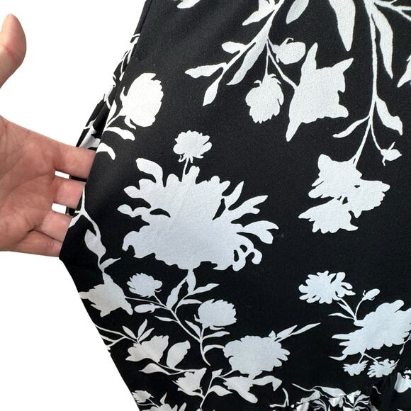 Lane Bryant SZ 20 Hi-Low Midi Dress Faux Wrap Floral Stretch Surplice V-Neck - Picture 7 of 13